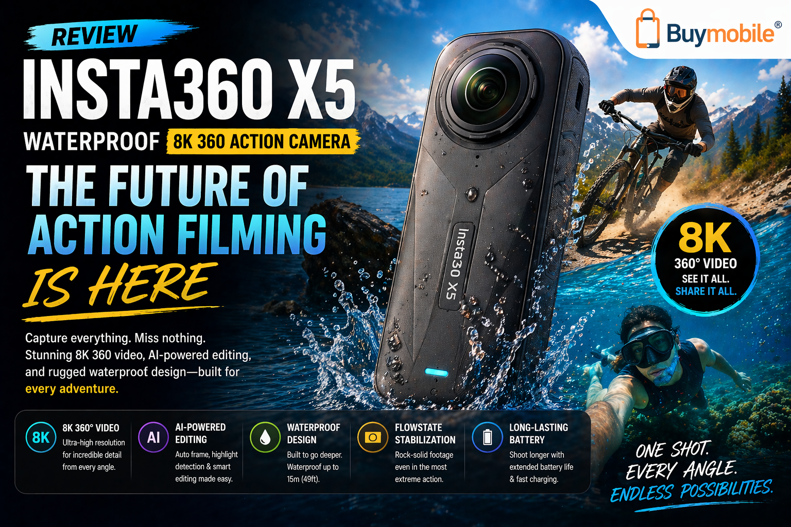 Insta360 X5 Waterproof 8K 360 Action Camera Review: The Future of Action Filming Is Here