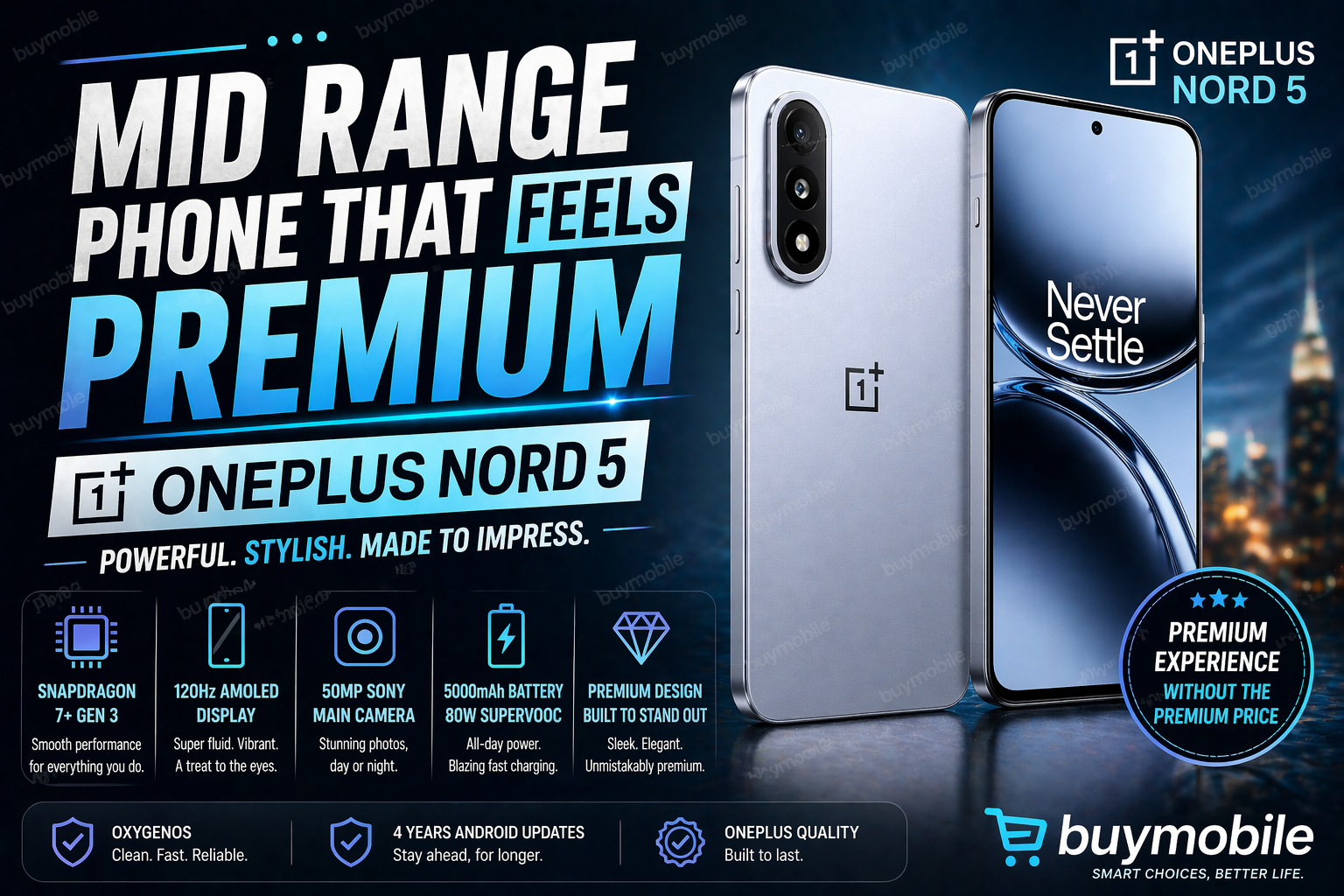 Mid range phone that feels premium :One plus nord 5