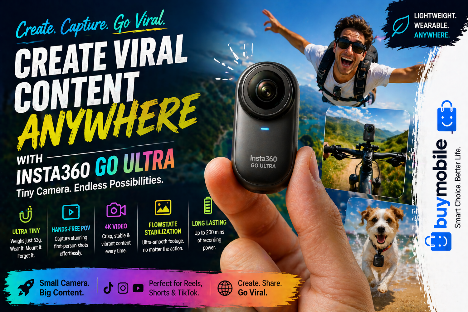 Create Viral Content Anywhere with Insta360 GO Ultra