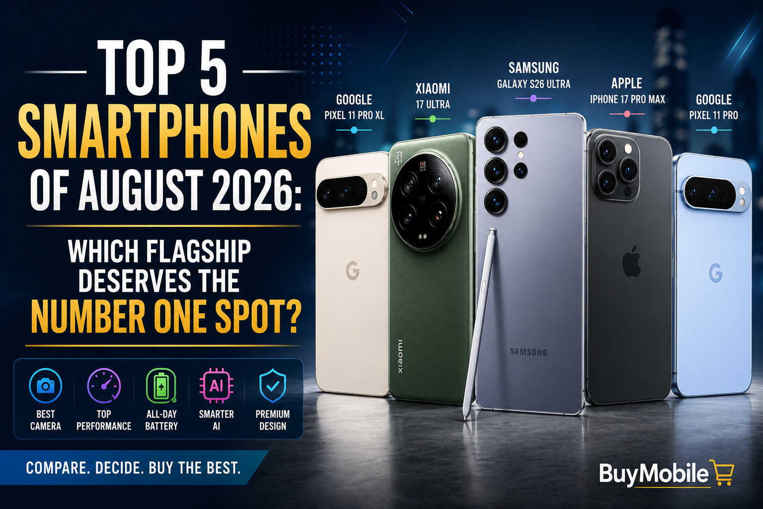 Top 5 Smartphones of August 2026: Which Flagship Deserves the Number One Spot?
