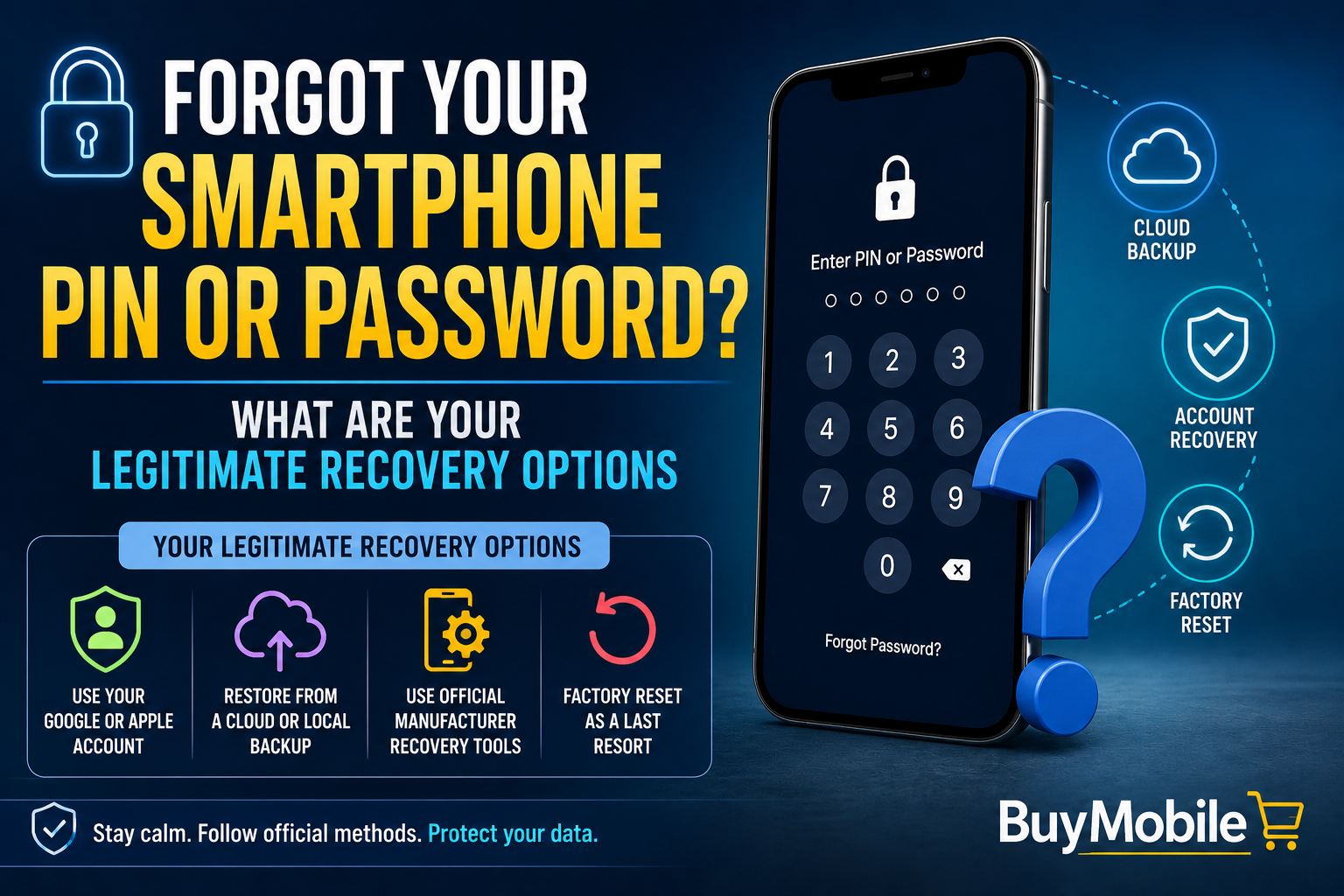 Forgot Your Smartphone PIN or Password? What Are Your Legitimate Recovery Options?