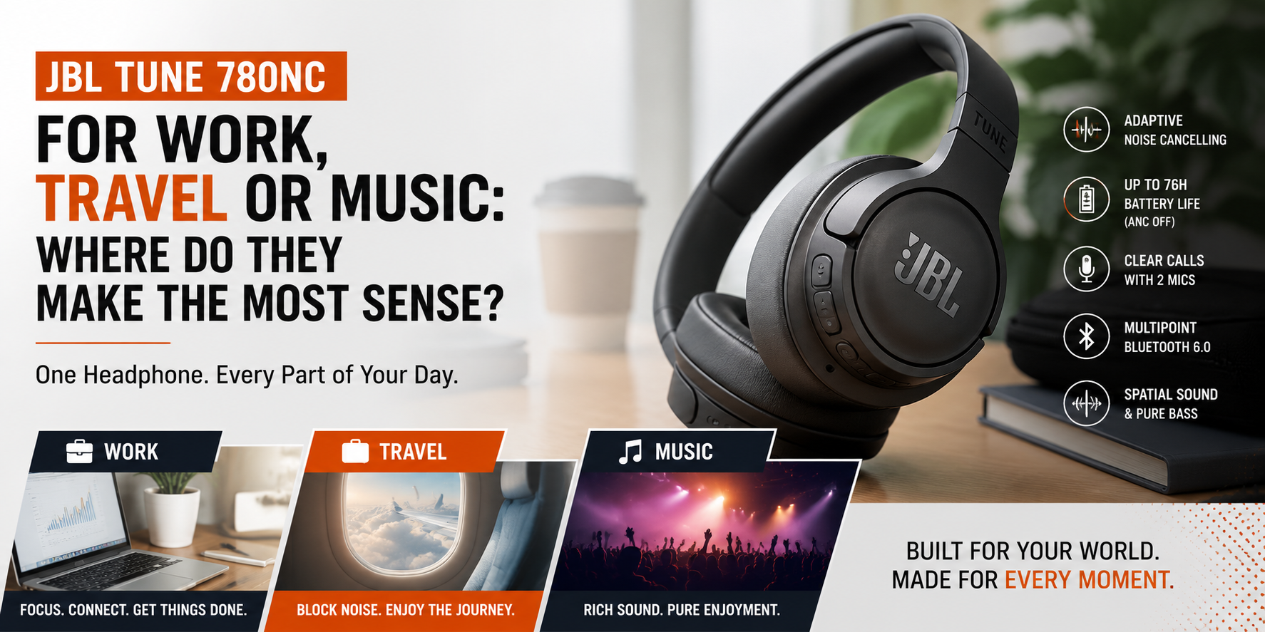 JBL Tune 780NC for Work, Travel or Music: Where Do They Make the Most Sense?
