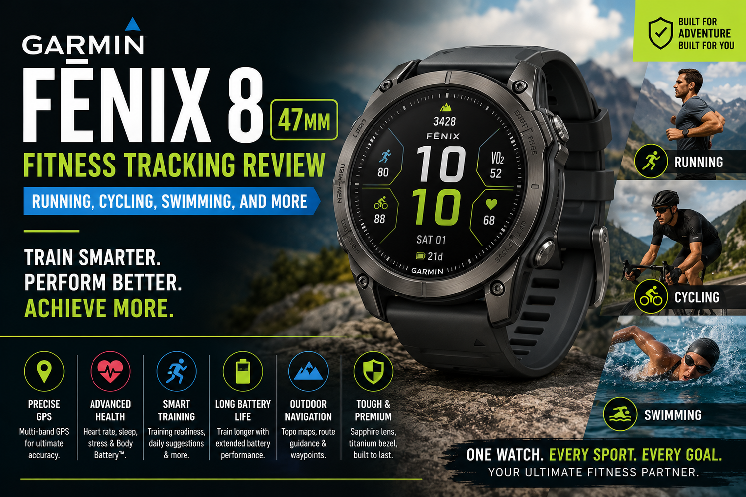 Garmin Fenix 8 47mm Fitness Tracking Review: Running, Cycling, Swimming, and More