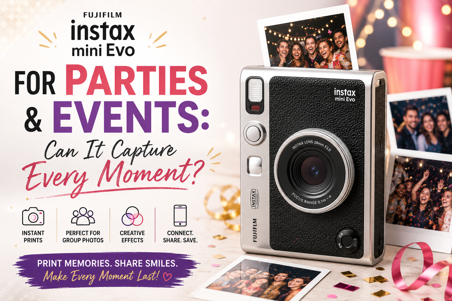 Fujifilm Instax Mini Evo for Parties and Events: Can It Capture Every Moment?