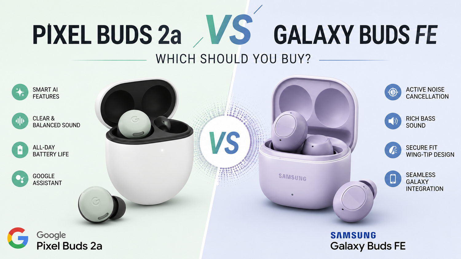 Google Pixel Buds 2a vs Samsung Galaxy Buds FE: Which Should You Buy?