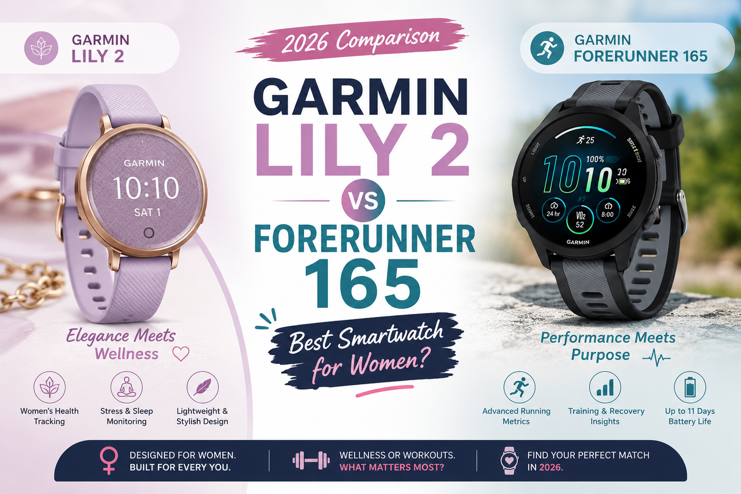 Garmin Lily 2 vs Forerunner 165: Best Smartwatch for Women?