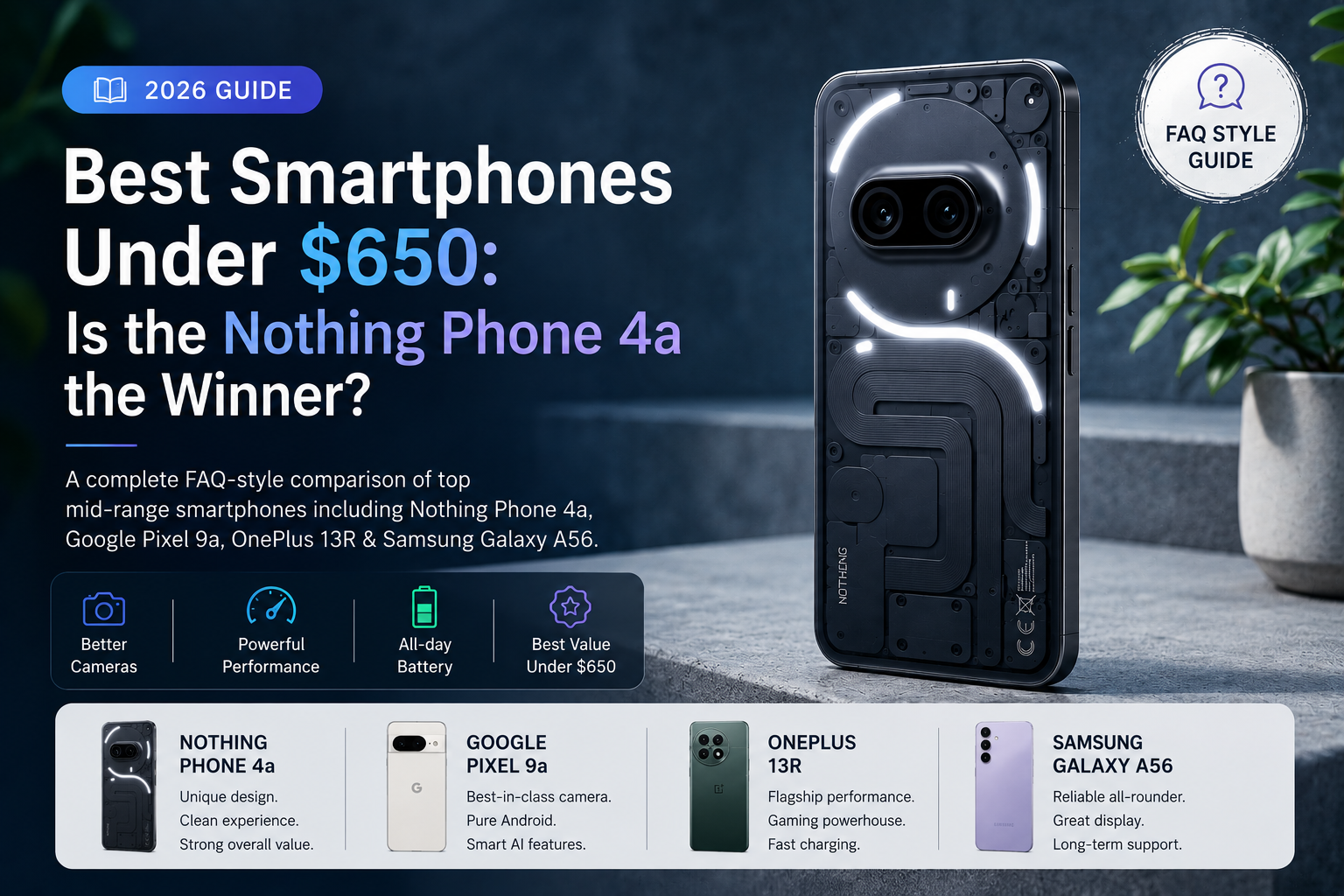 Best Smartphones Under $650: Is the Nothing Phone 4a the Winner?
