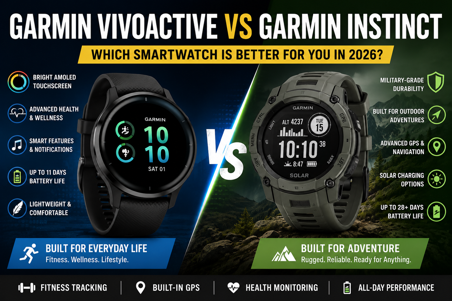 Garmin Vivoactive vs Garmin Instinct: Which Smartwatch Is Better for You in 2026?