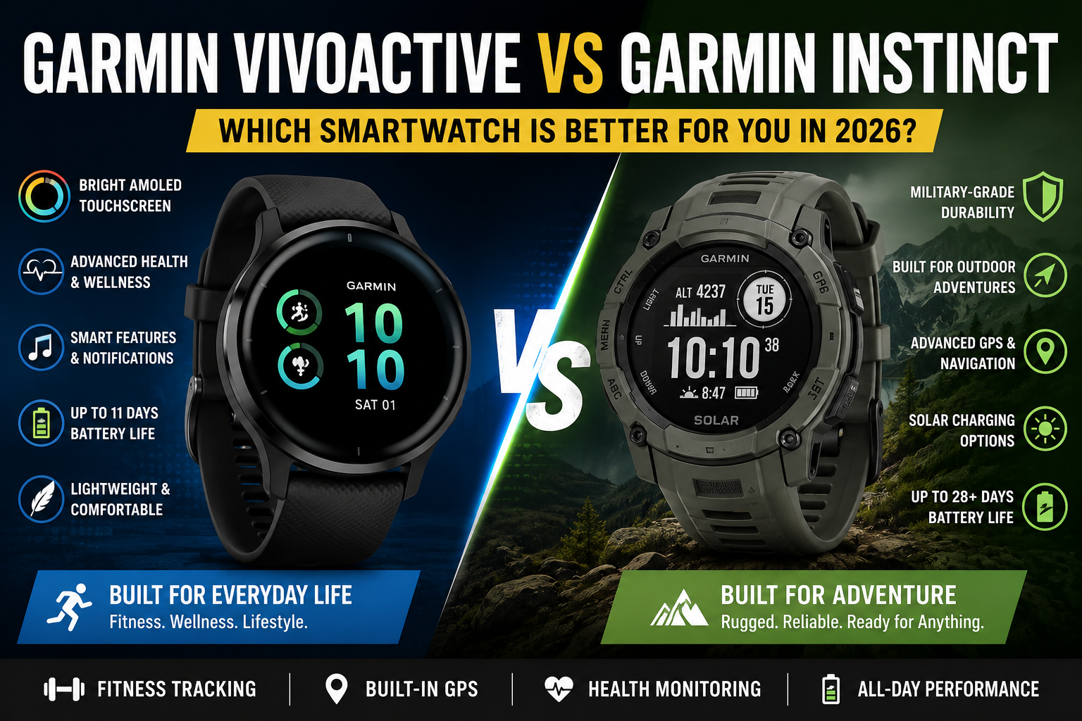 Garmin Vivoactive vs Garmin Instinct: Which Smartwatch Is Better for You in 2026?