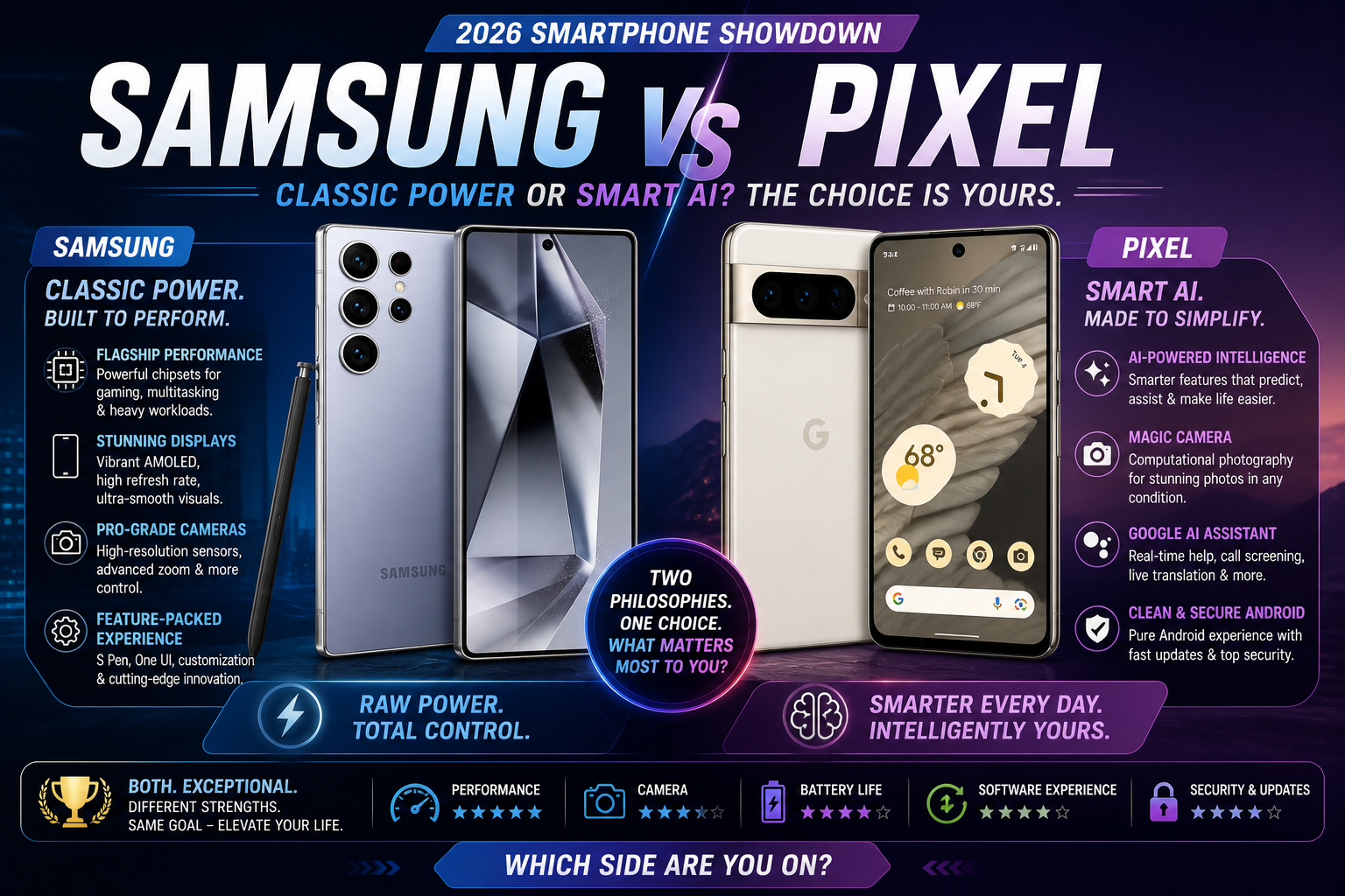 Classic Power or Smart AI? Choosing Between Samsung & Pixel