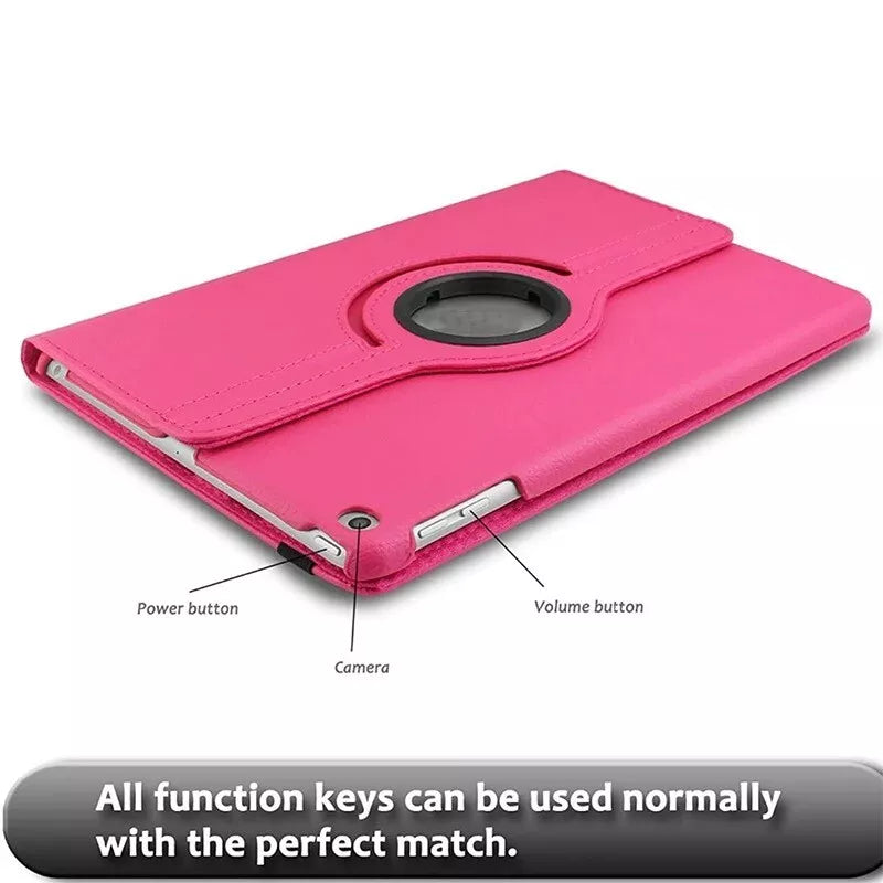 Techieexpert Generic Accessories 360 Rotating Leather Smart Case Cover For iPad 5th Gen 9.7" - Brown