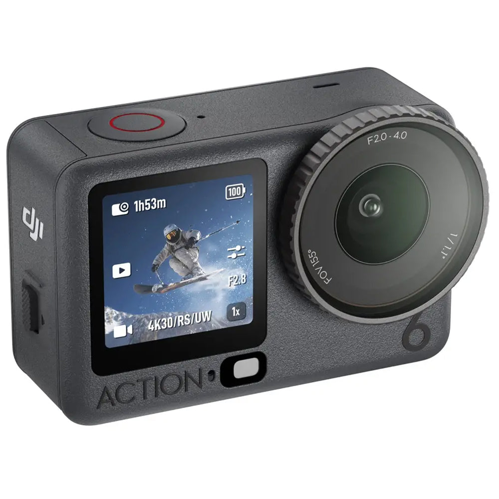 The DJI Osmo Action 6 Adventure Combo features a rugged, compact action camera with a wide-angle lens, dual touchscreens, and a durable waterproof design built for outdoor adventures. The Adventure Combo includes essential accessories such as extra batteries, a multifunctional battery case, mounting hardware, and connectivity accessories for extended shooting sessions. Designed for action sports, travel, vlogging, and content creation, the camera delivers high-resolution video recording