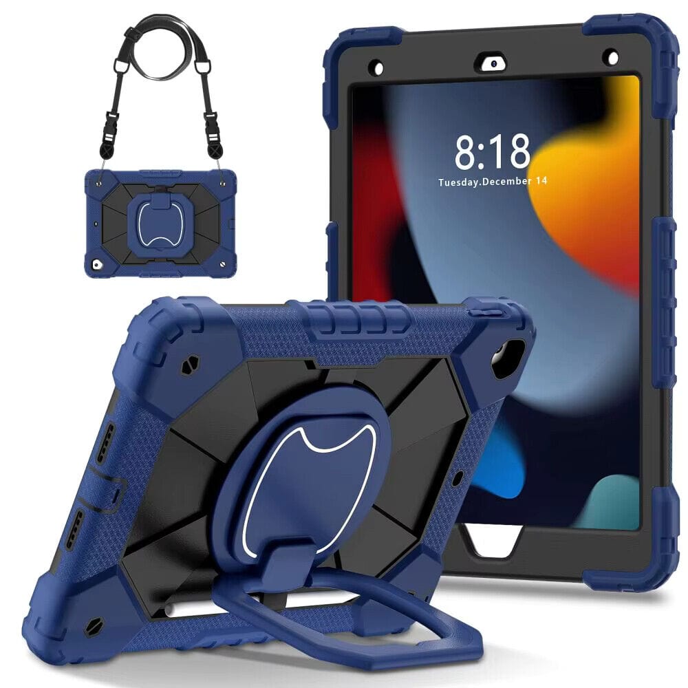 Techieexpert Generic Accessories For iPad 6th Gen 9.7" Case Kids Heavy Duty Shockproof Cover - Navy Blue - Black