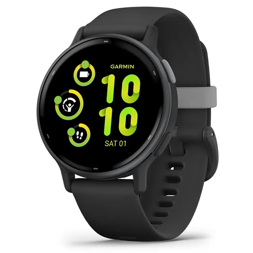 Garmin Smart Watch Slate Aluminum Bezel with Black Case and Silicone Band Garmin Vivoactive 5 GPS Smartwatch