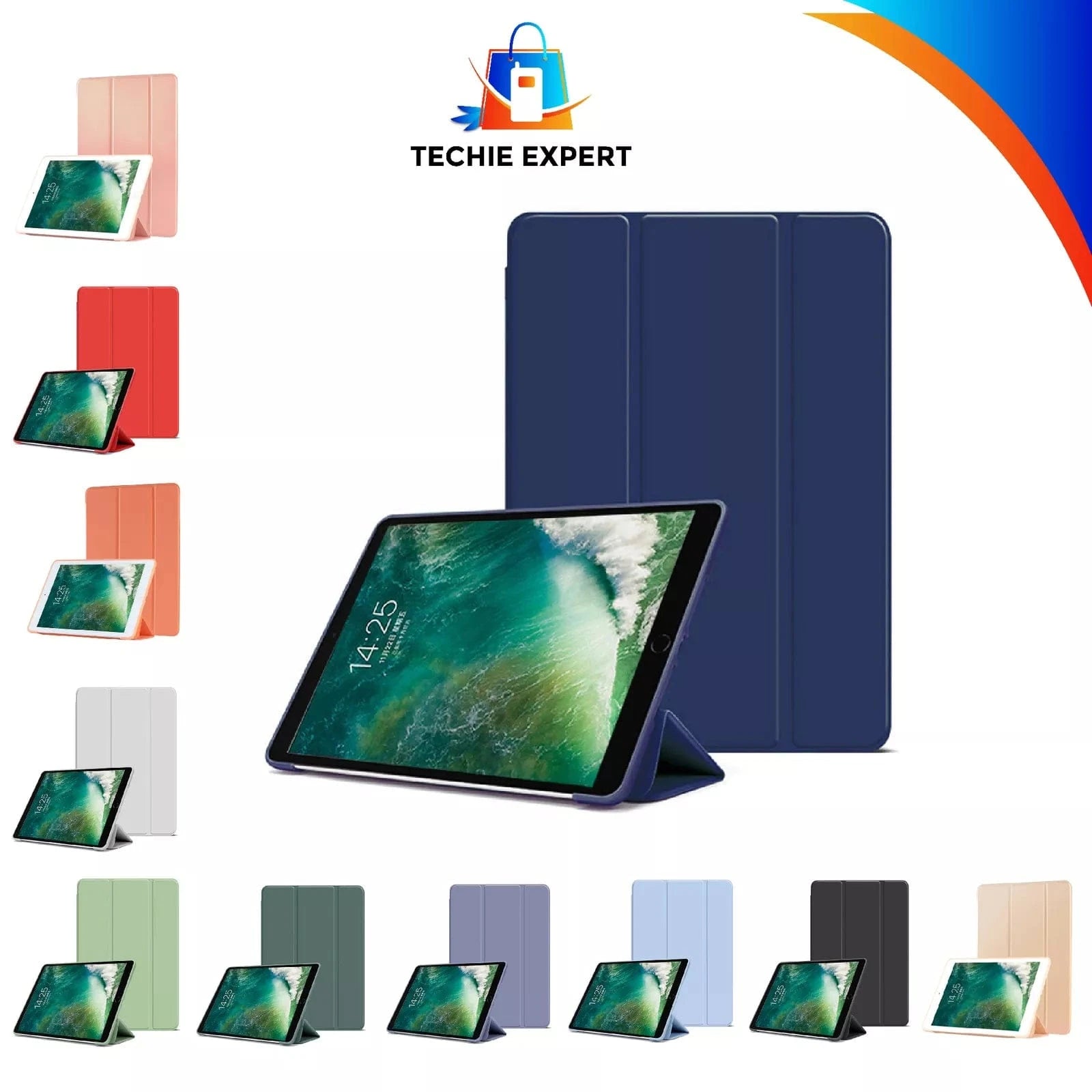 Techieexpert Generic Accessories Shockproof Smart Cover TPU Case For iPad 6th Gen 9.7" - Red
