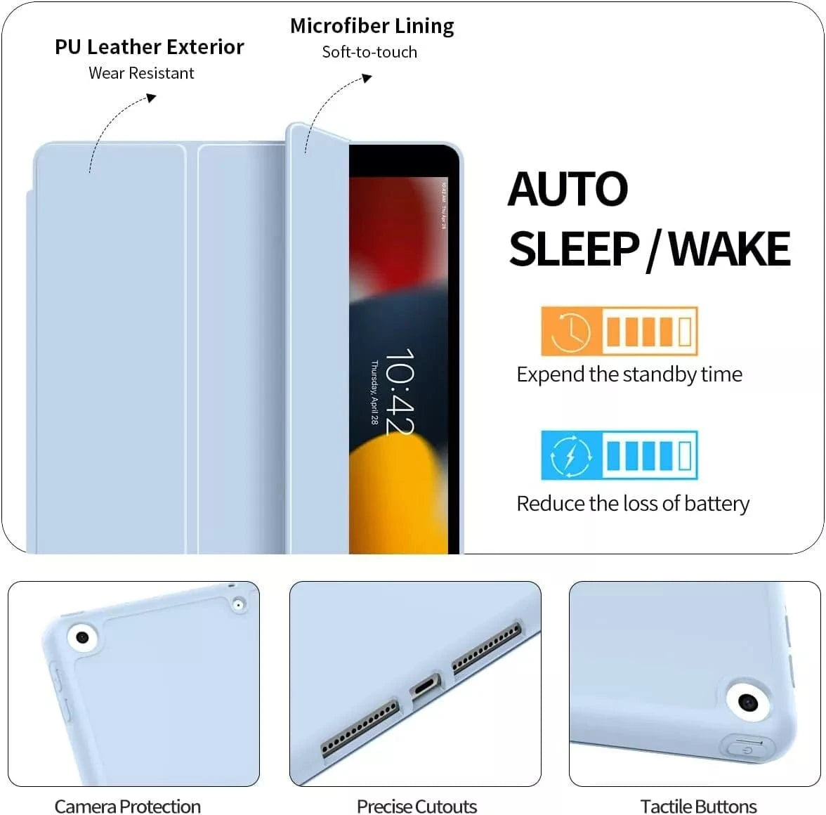 Techieexpert Generic Accessories Shockproof Smart Cover TPU Case For iPad 8th Gen 10.2