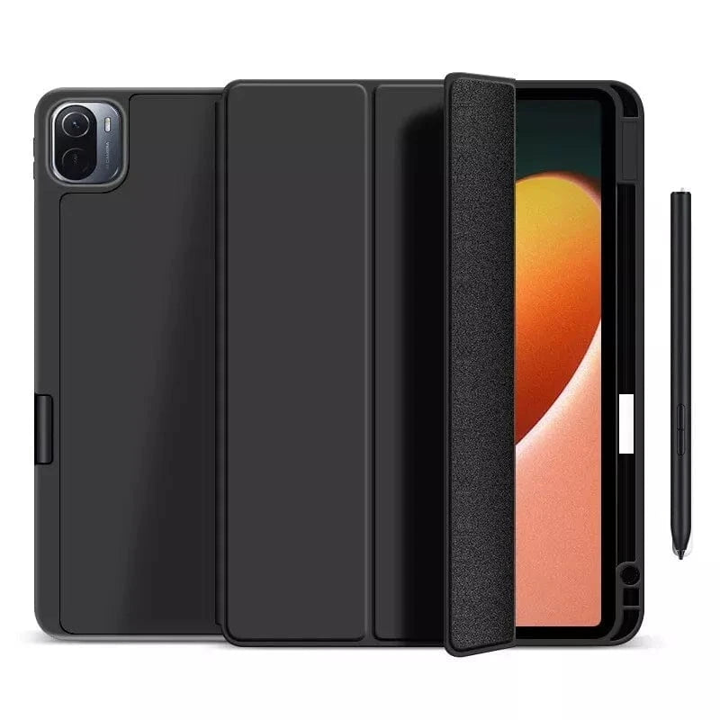 Techieexpert Generic Accessories Shockproof Smart Cover TPU Case For iPad Pro 12.9" 5th Gen 2021 Pen Slot - Black