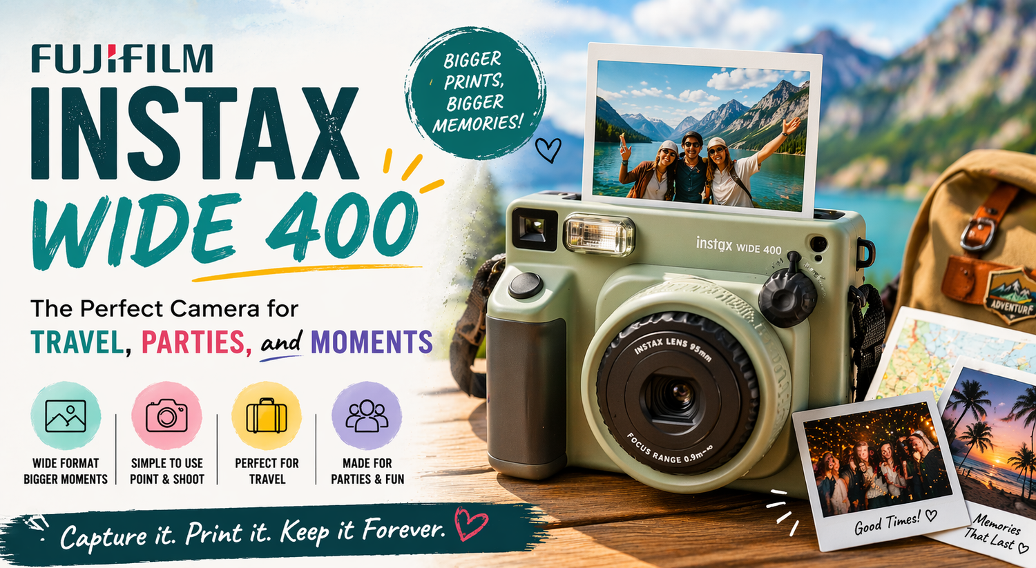 Fujifilm Instax Wide 400: The Perfect Camera for Travel, Parties, and Moments