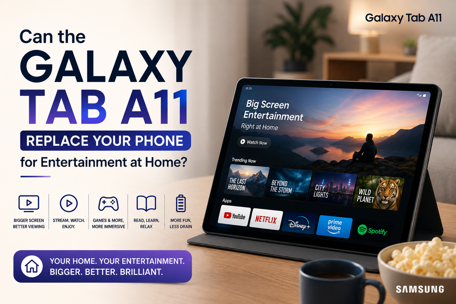 Can the Galaxy Tab A11 Replace Your Phone for Entertainment at Home?