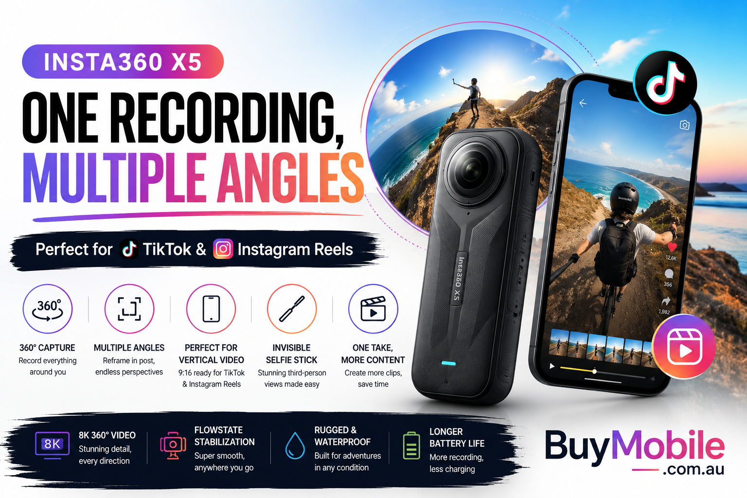 Insta360 X5 for TikTok and Instagram Reels: One Recording, Multiple Angles