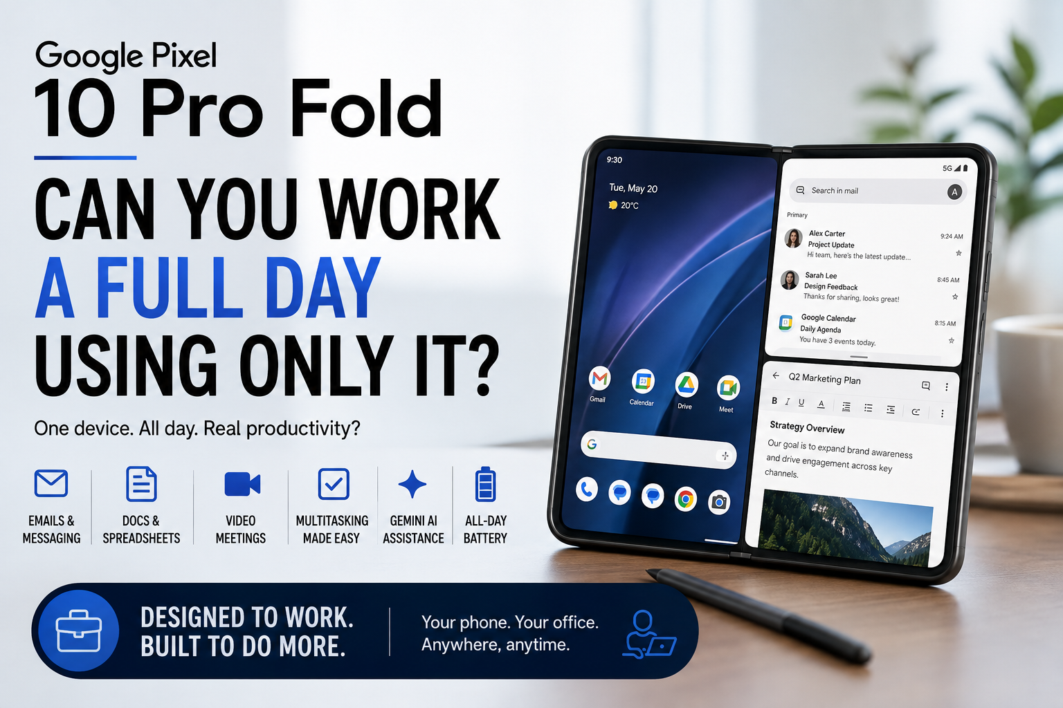 Can You Work a Full Day Using Only the Google Pixel 10 Pro Fold?
