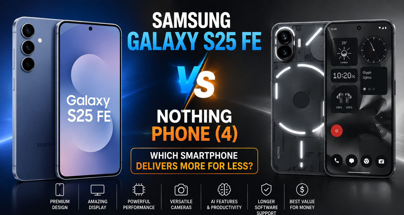 Samsung Galaxy S25 FE vs Nothing Phone (4): Which Smartphone Delivers More for Less?