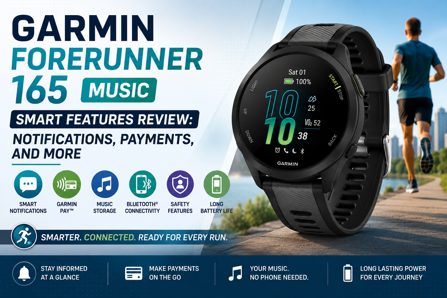 Garmin Forerunner 165 Music Smart Features Review: Notifications, Payments, and More