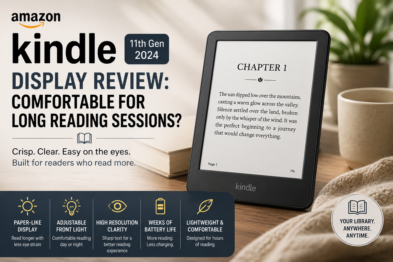Amazon Kindle (11th Gen 2024) Display Review: Comfortable for Long Reading Sessions?