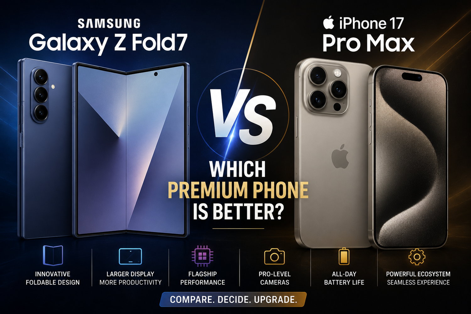 Samsung Galaxy Z Fold7 vs iPhone 17 Pro Max: Which Premium Phone Is Better?