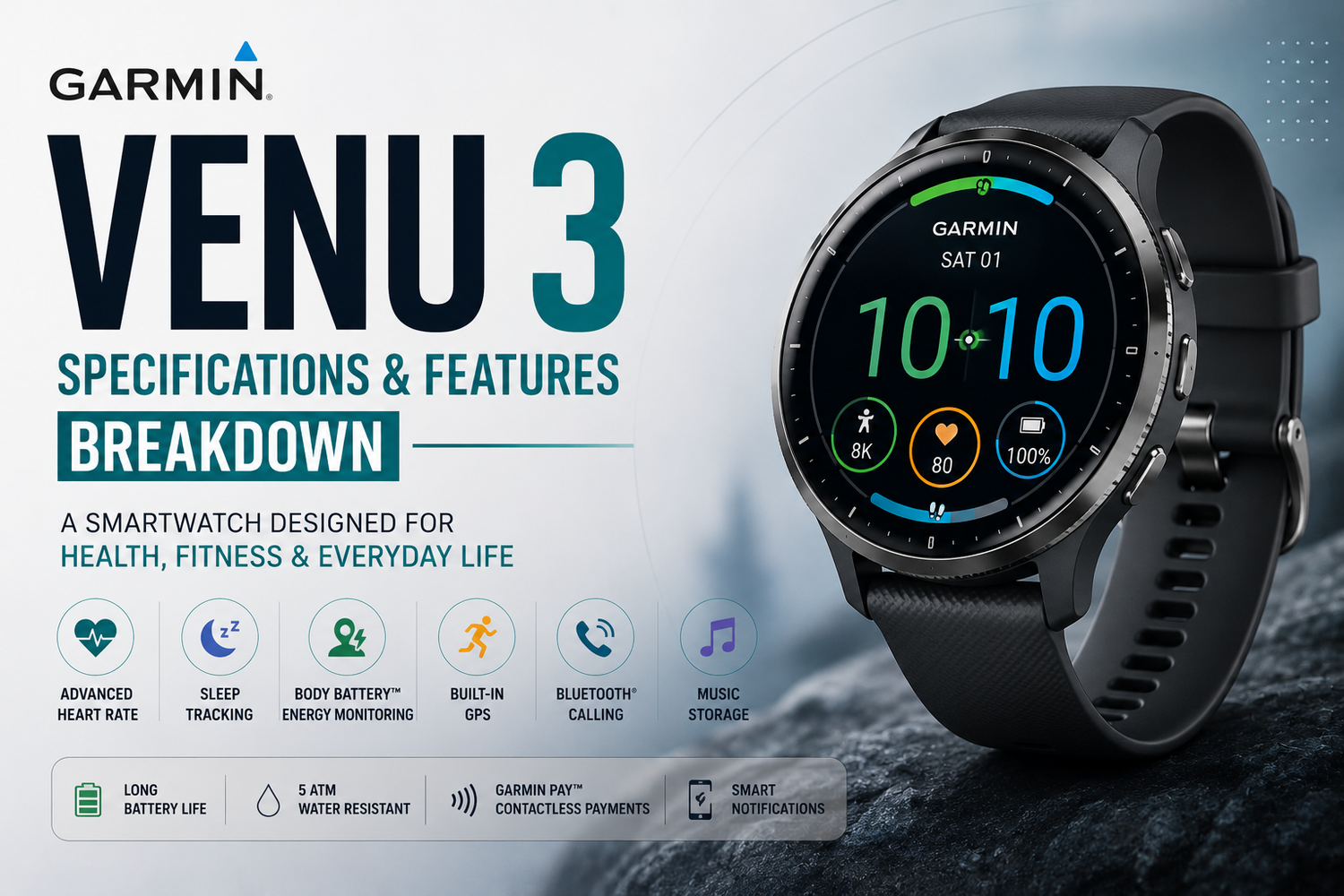 Garmin Venu 3 Specifications and Features Breakdown