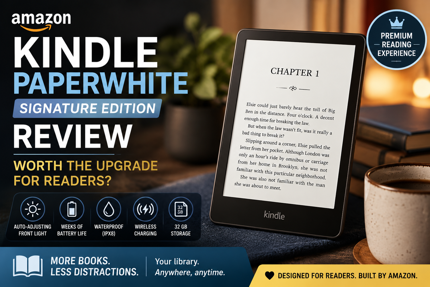 Amazon Kindle Paperwhite Signature Edition Review: Worth the Upgrade for Readers?