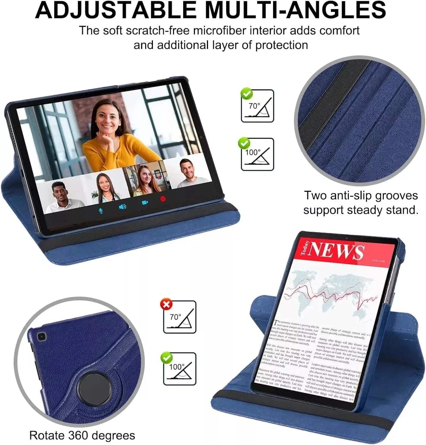 Techieexpert Generic Accessories 360 Rotating Leather Smart Case Cover For iPad Pro 10.5" - Red
