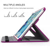 Techieexpert Generic Accessories 360 Rotating Leather Smart Case Cover For iPad 2 (2011) - Purple