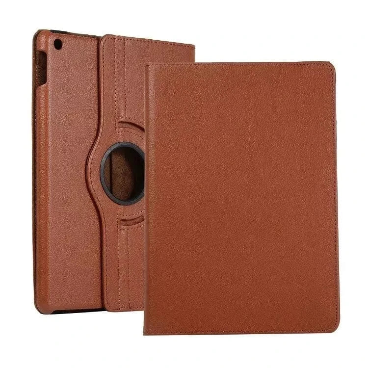 Techieexpert Generic Accessories 360 Rotating Leather Smart Case Cover For iPad 8th Gen 10.2" - Brown