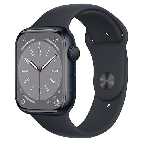 Apple Smart Watch Midnight Apple Watch Series 8, GPS + Cellular 45mm Midnight Aluminium Case with Sport Band (Open Box Special)