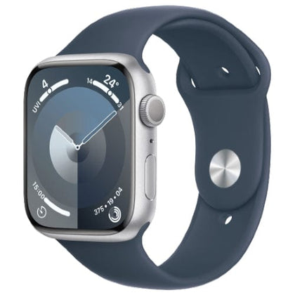 Apple Smart Watch Storm Blue Apple Watch Series 9, MR9D3 GPS 45mm Silver Aluminium Case with S/M Sport Band