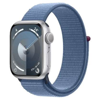 Apple Smart Watch Winter Blue Apple Watch Series 9, MR9F3 GPS 45mm Silver Aluminium Case with Sport Loop