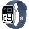 Apple Smart Watch Apple Watch Series 10 GPS + Cellular MWY13ZP/A 46mm Silver Aluminium Case with Denim Sport Band M/L