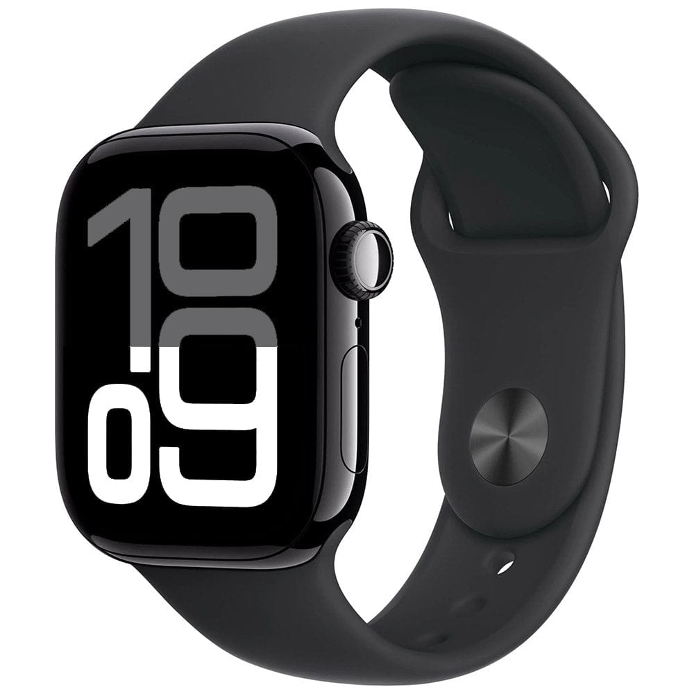 Apple Smart Watch Apple Watch Series 10 GPS + Cellular MWY43ZP/A 46mm Jet Black Aluminium Case with Black Sport Band M/L