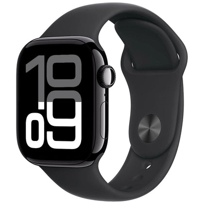 Apple Smart Watch Apple Watch Series 10 GPS + Cellular MWY43ZP/A 46mm Jet Black Aluminium Case with Black Sport Band M/L