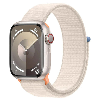 Apple Smart Watch Apple Watch Series 9 GPS + Cellular MRHQ3ZP/A 41mm Starlight Aluminium Case with Starlight Sport Loop (Open Box)