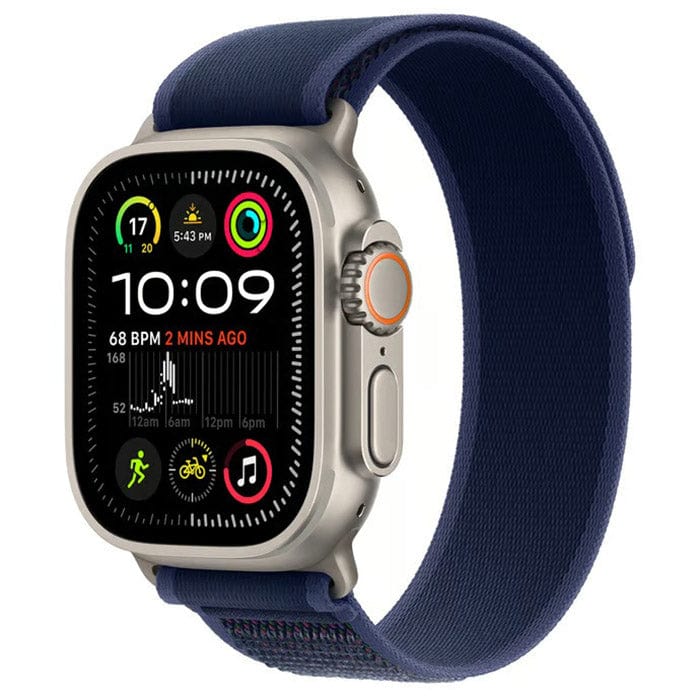 Apple Smart Watch Apple Watch Ultra 2 GPS + Cellular MX4J3ZP/A 49mm Natural Titanium Case Trail Loop Blue S/M (Open Box)