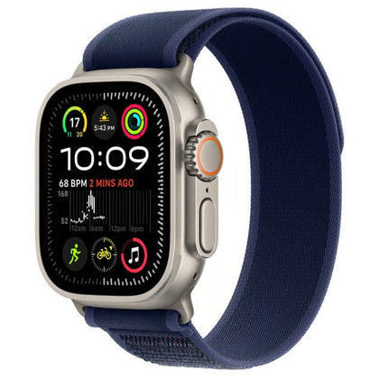Apple Smart Watch Apple Watch Ultra 2 GPS + Cellular MX4J3ZP/A 49mm Natural Titanium Case Trail Loop Blue S/M (Open Box)