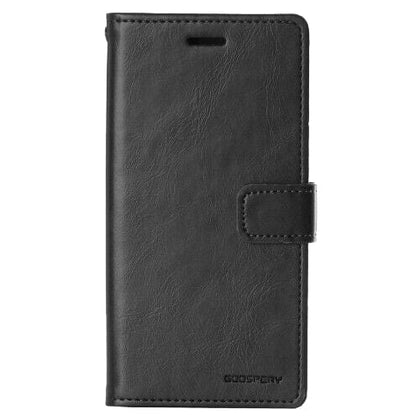 Blue Moon Generic Accessories Black Mansoor Diary Case With Card Slot for iPhone 15 Plus 6.7