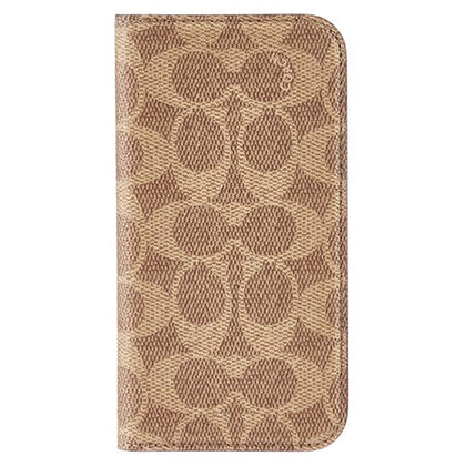 COACH Original Accessories Signature Tan Coach Folio Case for iPhone 16 Pro