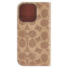 COACH Original Accessories Signature Tan Coach Folio Case for iPhone 16 Pro