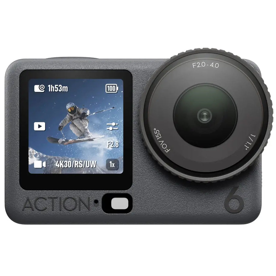 The DJI Osmo Action 6 Standard Combo features a compact and rugged action camera with a wide-angle lens, dual full-color touchscreens, and a durable waterproof design built for capturing high-quality footage in demanding environments. The camera is designed for adventure sports, travel, vlogging, and outdoor content creation, offering advanced image stabilization, high-resolution video recording, vibrant color reproduction, and reliable performance. The Standard Combo includes essential mounting accessories