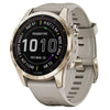 Garmin Smart Watch Garmin Fenix 7S Sapphire Solar Edition 42mm Cream Gold Titanium with Light Sand Band