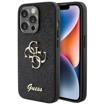 Guess Original Accessories Black Guess Glitter Script Case for Apple iPhone 15 Pro