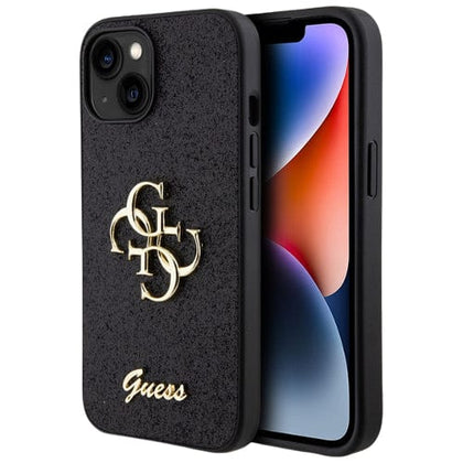 Guess Original Accessories Black Guess Glitter Script Case for Apple iPhone 15